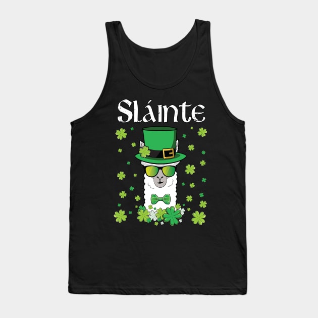 Slainte Alpaca Llama St Paddys Day Tank Top by Pennelli Studio